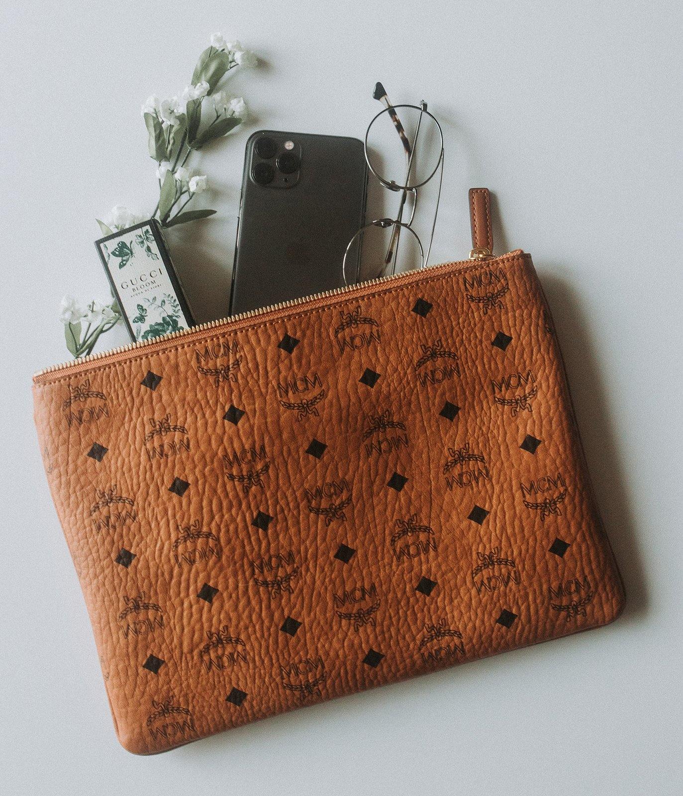 The Bottom of Mom's Purse - leather, mint